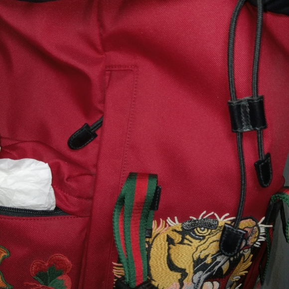 Gucci L'Aveugle Par Amour Tiger embroidered canvas techno backpack - Picture 9 of 10